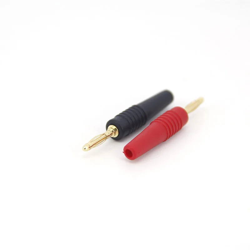 Rosso nero 2MM Banana Gold Plate spine connettori mini spina a Banana per presa a Banana J17