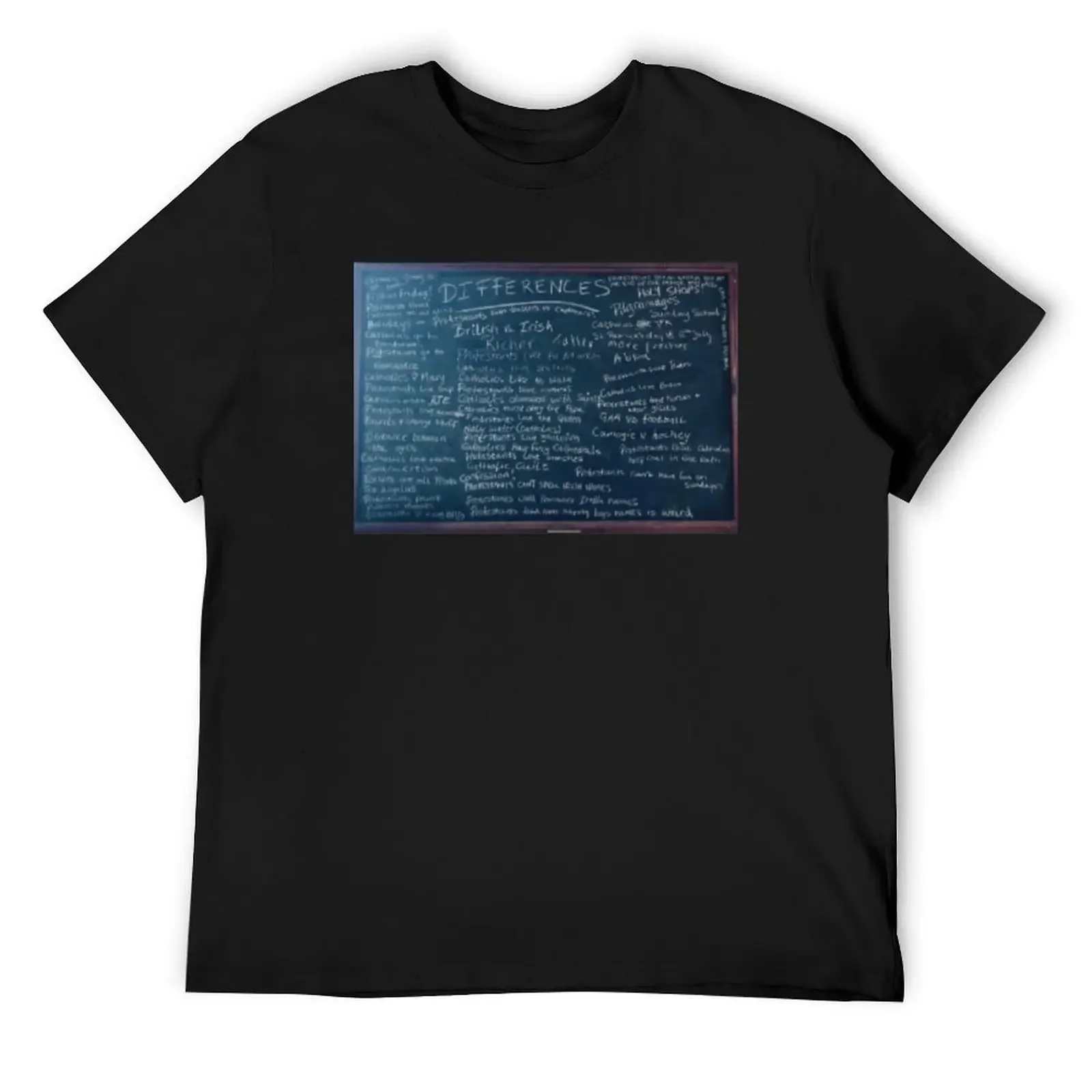 Derry girls Protestant catolics pizarra camiseta anime camiseta aduana camisetas para hombres gráfico