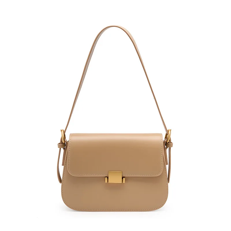 Luxury Underarm Bag, Genuine Leather Women's Bag, 2025 New Spring/Summer Fashion Tofu Bag, Single Shoulder Crossbody Bag