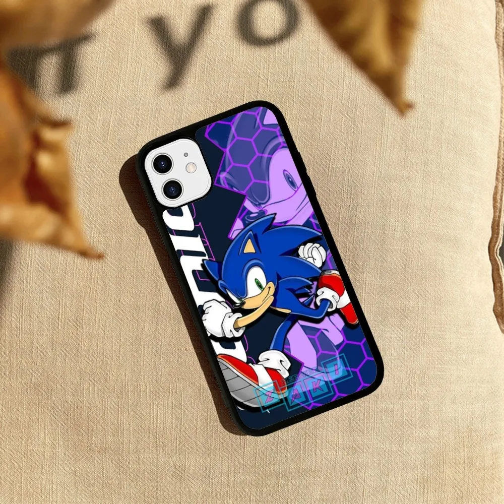 Anime Cartoon S-Sonics H-Hedgehogs Phone Case Silicone PC+TPU For For IPhone 11 12 13 14 15 16 Plus Pro Max Cover