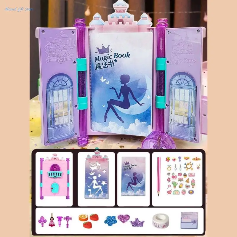 with Lock and Keys Plasitcs Book Toy for Kids Gift Set with Stickers Staionery Accessories for Girls