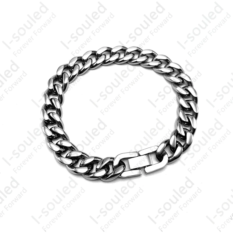 10.5 Mm Pure Titanium Diamond Cut Cuban Bracelet Ltra-high Mirror Polishing Men's Nice Gift