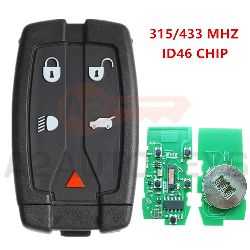 A2AUTOKEYS 5 Buttons 315/433 MHZ ID46 Chip Auto Smart Remote Control Car Key For Range Rover Freelander 2 LR2 Sport Car Key