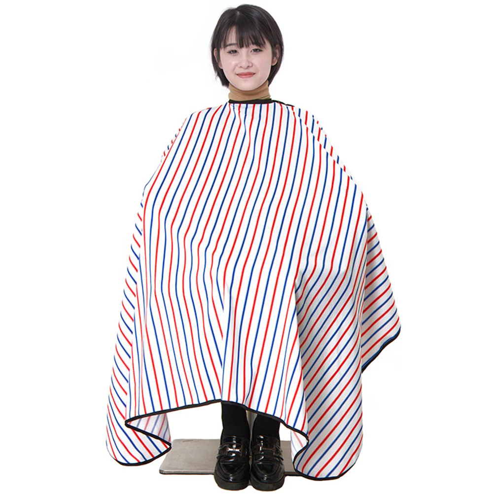 1pc Striped Haircut Cloth Hair Perm Coloring Adult Children Stripe Waterproof Cloth Haircut Cloth Cape Cloak for Barber Shop (Co