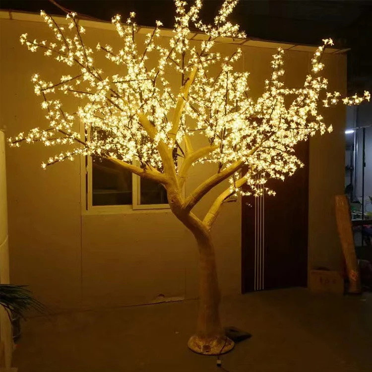 IP65 مقاوم للماء RGB المهرجانات حديقة الشارع ديكور الحفلات في الهواء الطلق LED مضاءة شجرة الكرز الاصطناعية زهر لام