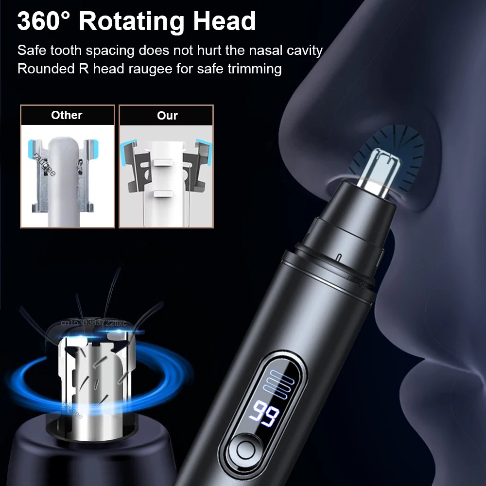 Nose Hair Trimmer for Men USB Rechargeable for Nose Eyebrow Ear Hair Remover Portable Mini Painless Electric Nose Hair Clipper image 4
