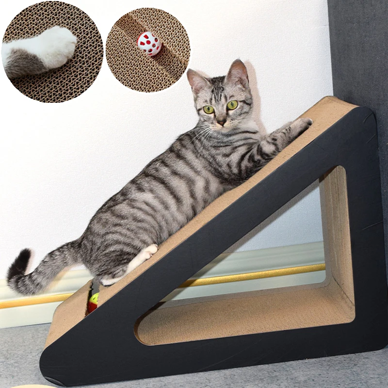 

Vertical Cat Scratching Board Wear-Resistant Scratch-Resistant Cardboard Scratcher Furniture Protector with Spinning Balls Toy
