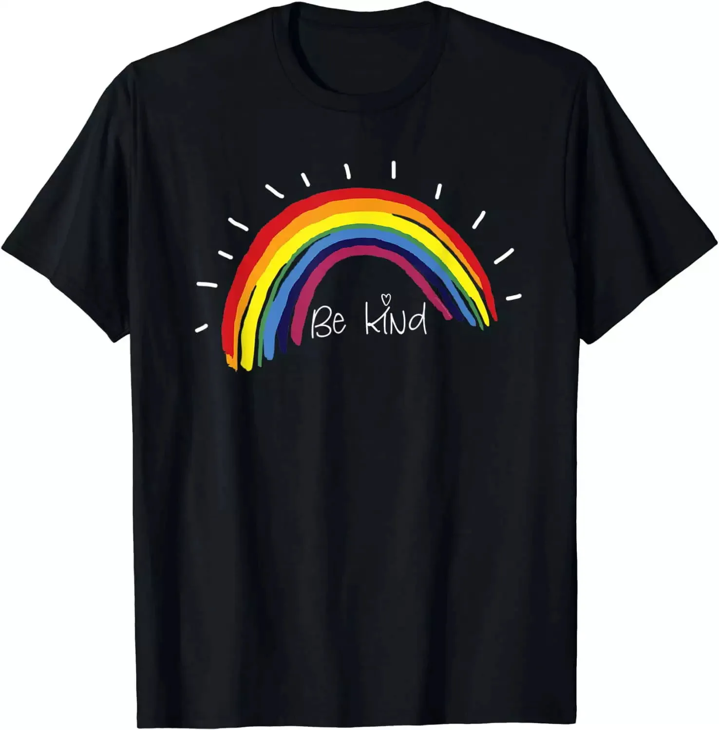 Be Kind Rainbow Positive Message Funny Gift Unisex T-Shirt S-5XL