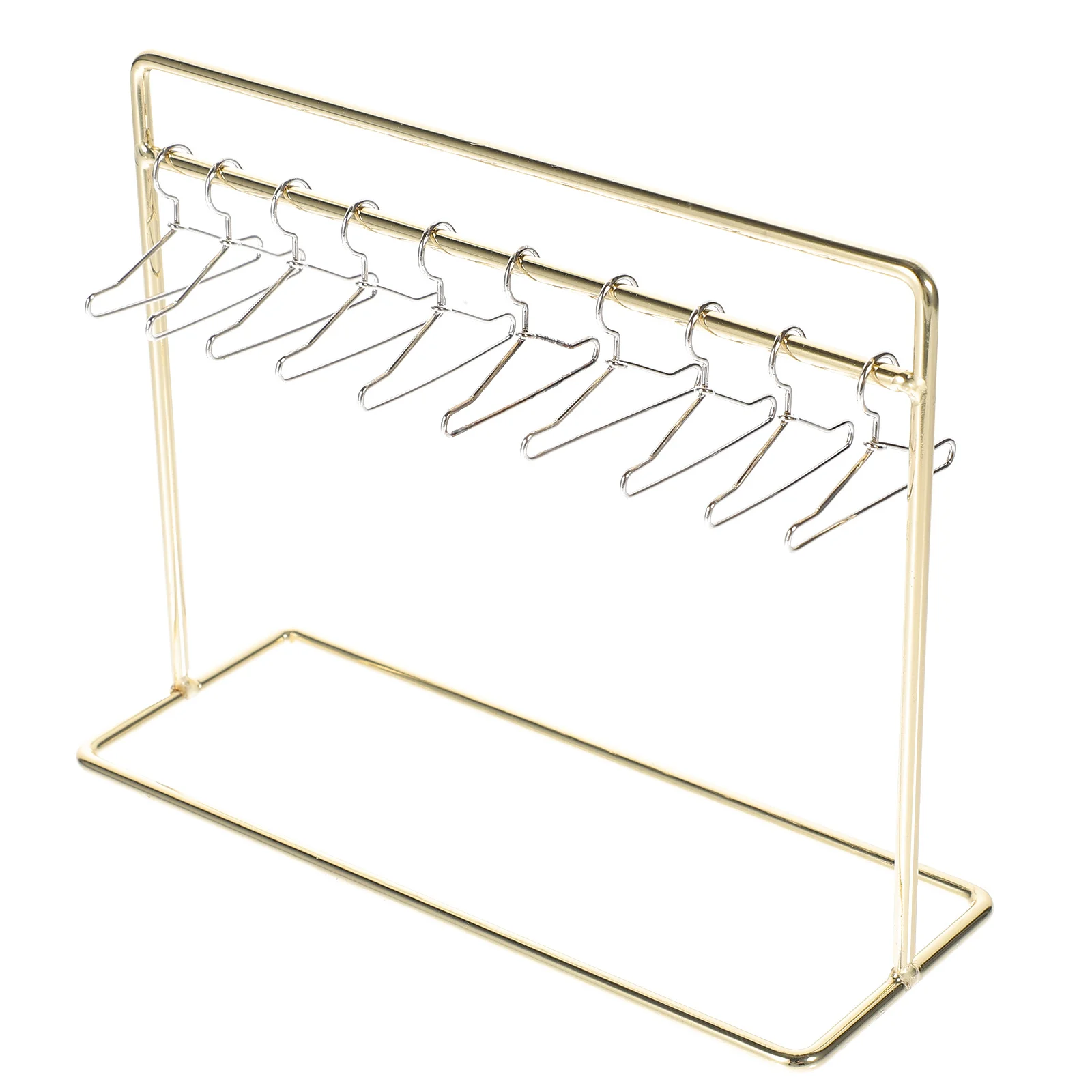 1Set Miniatuur Kleerhanger Metalen Kledingrek Stabiele Jurk Display Rack voor Room Decor Accessoires Hanger