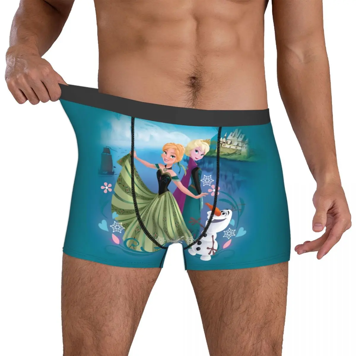 

Мужские трусы-боксеры Custom F-Frozenes с принтом Эльзы и Анны, эластичные, мягкие, для мужчин