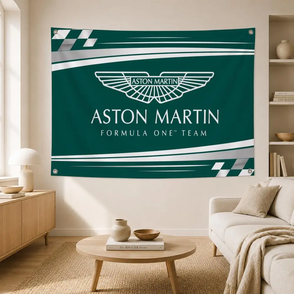Automotive Brand Aston Martin Flags Home Yard Garden Wall Hanging Flag Indoor Outdoor Banner Decor for Patio Backdrop Art