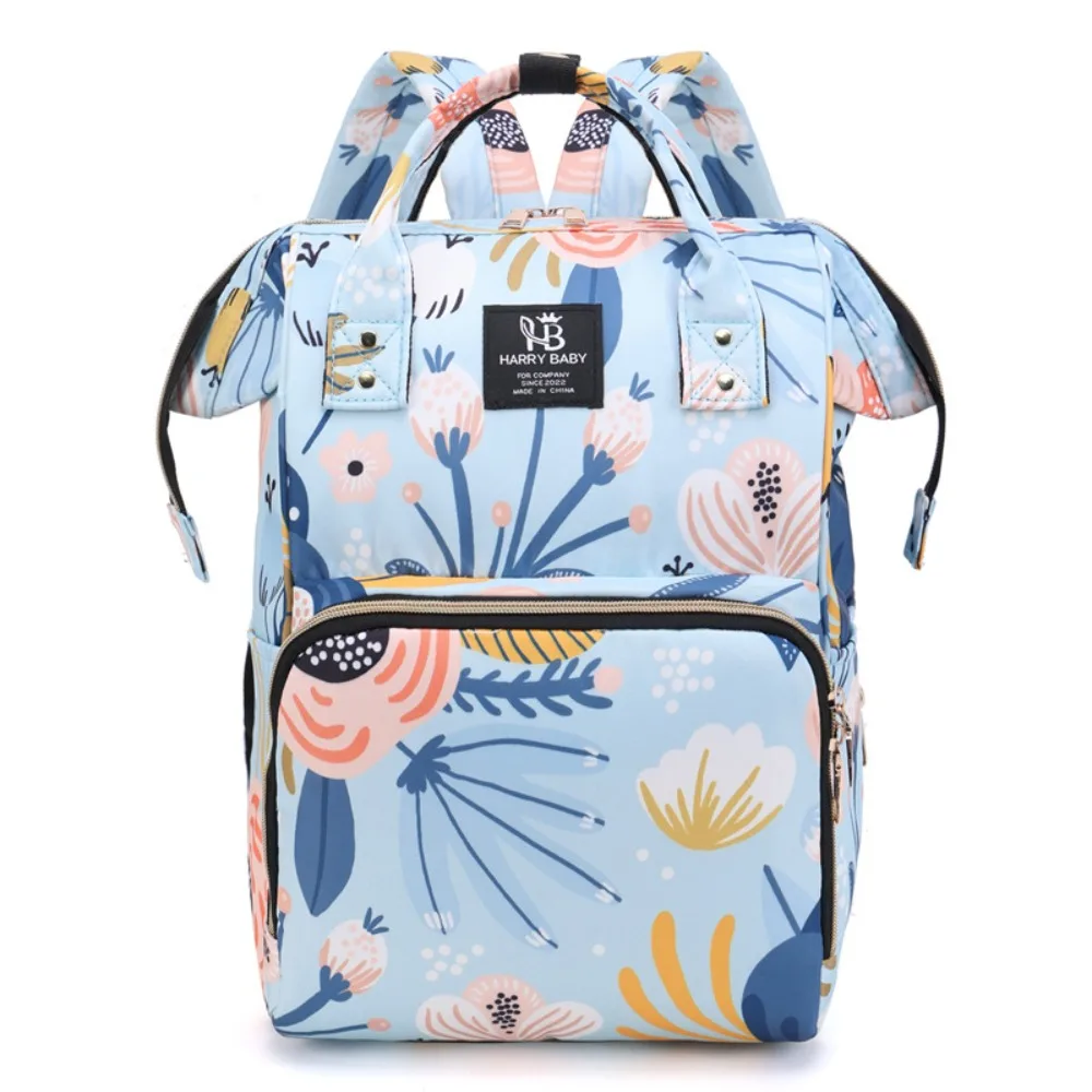 Portable Print Mummy Bag Multi-function Large Capacity Baby Diaper Organizer Handbag Diaper Bag Nappy Backpack Outdoor