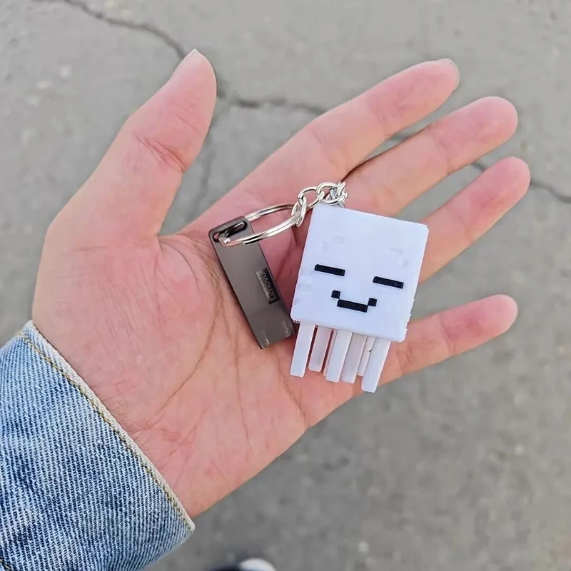 Game Ghast Cosplay Schlüsselanhänger Kawaii 3D-Druck Schlüsselring Schlüsselkette Desktop-Dekoration Taschenzubehör Ornament Requisite – Detail 5