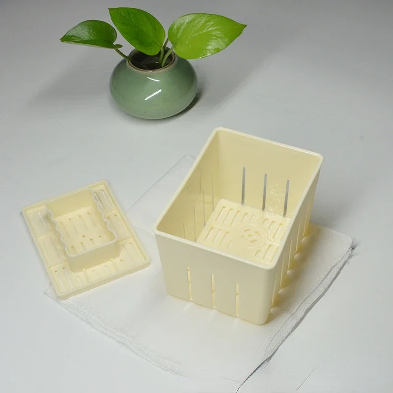 1 Pcs/Set Plastic Tofu Maker Press Mold Kit + Cheese Cloth Soy DIY Pressing Mould Kitchen Tools Food Grade PP