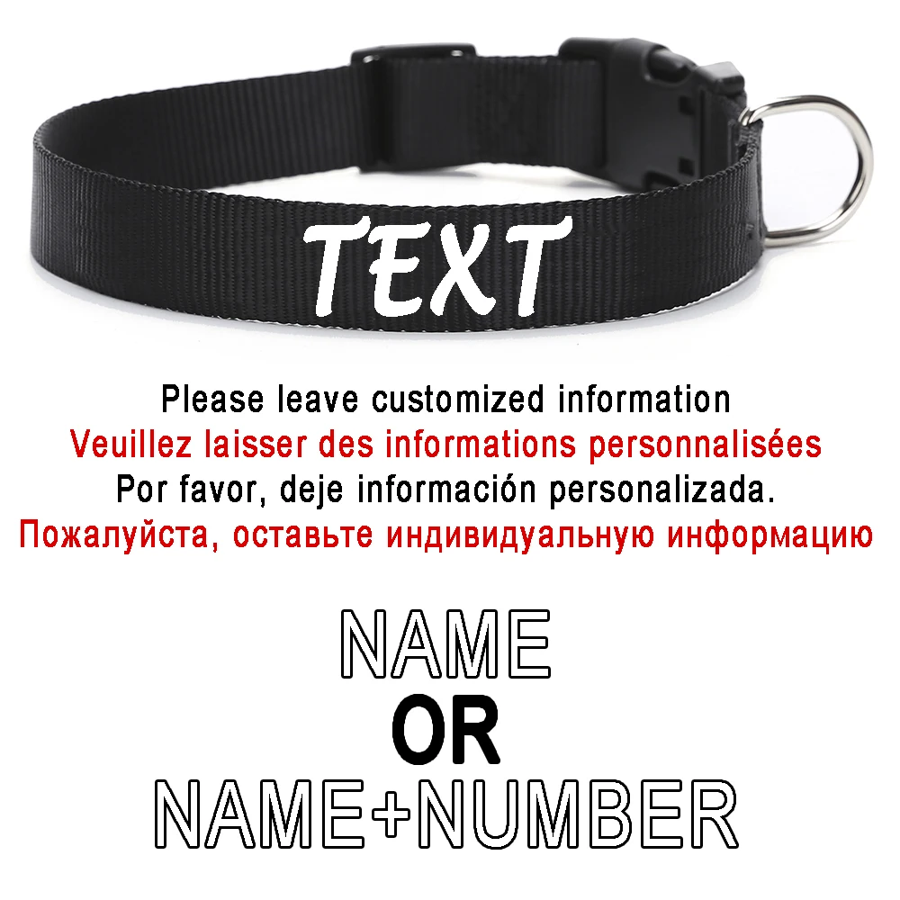 Personalized Dog Collar Custom Pet Customized ID Collar Name and Phone Number Nylon Necklace Small Medium Large Accessories