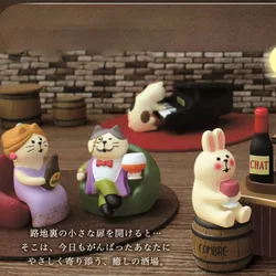 Grocery Zakka Bar Bartender Ins Decorative Gifts Rabbit Miniature Cat Resin Craft Chat Juice Barrels Drunk Cocktail Champagne