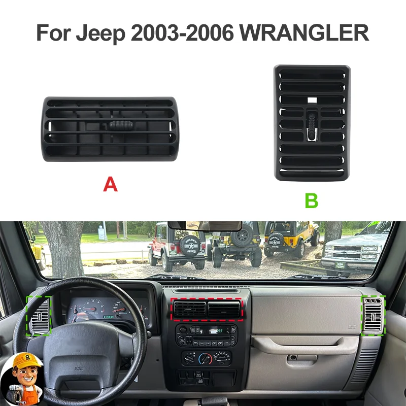 For Jeep 2003-2006 WRANGLER Middle vent and both sides Air Conditioning Outlet Assembly Panel AIR VENT Refitting Fascia Parts