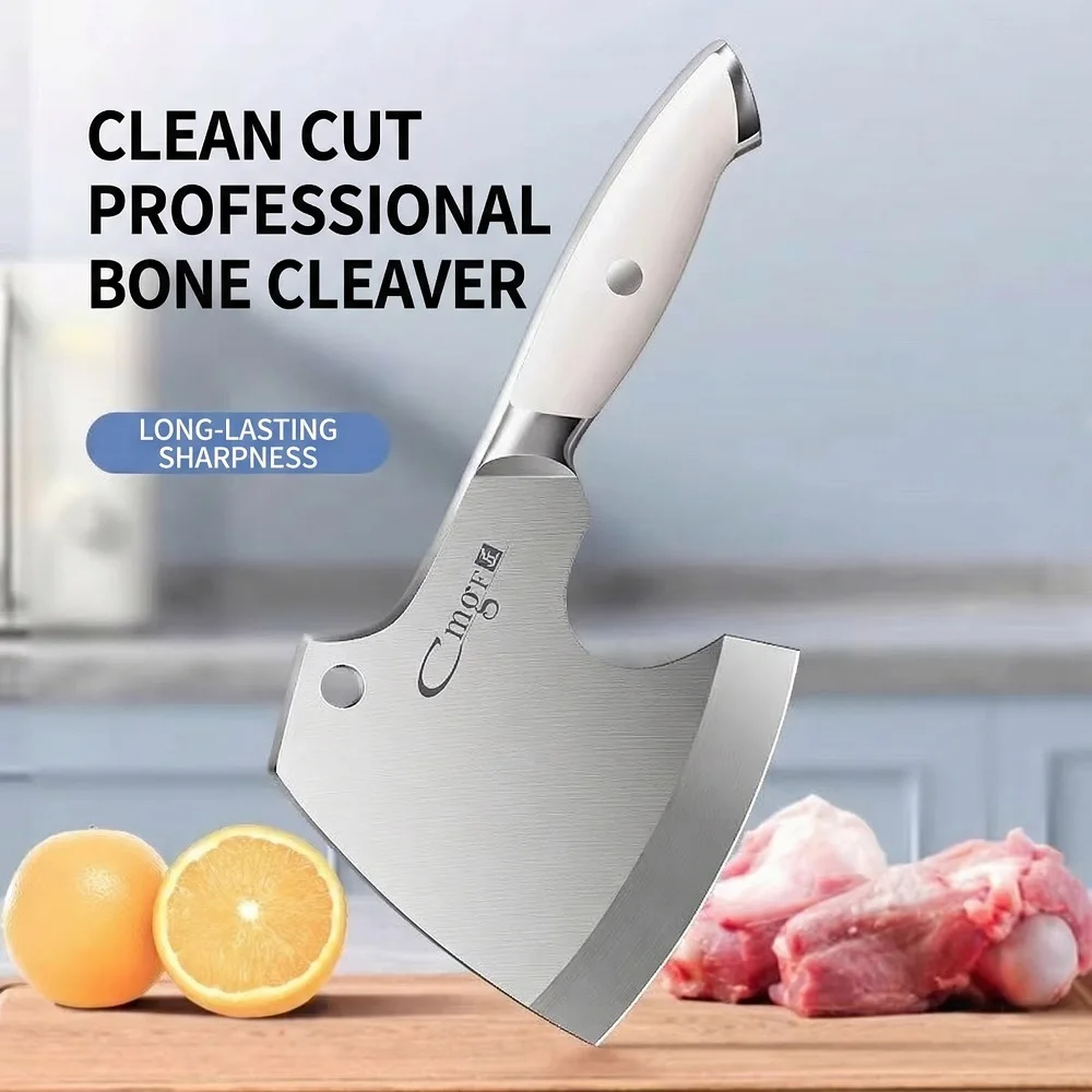 Round-Tip 2-in-1 Cleaver, Sharp for Fish Filleting, Meat Cutting & Bone Chopping C2612