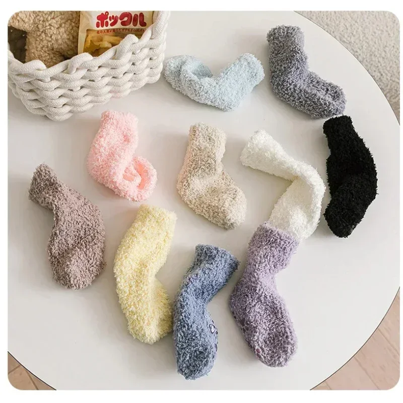 

Kids Socks Thick Cold Winter-Socks Super Warm Students Children Snow Sock Baby Christmas Gifts Coral Fleece Non-slip 0-5Y Sock