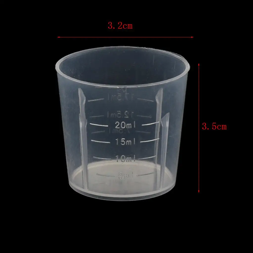 20pcs Reusable 20ML Measuring Cup Jug Graduated Surface Container Kitchen Tool