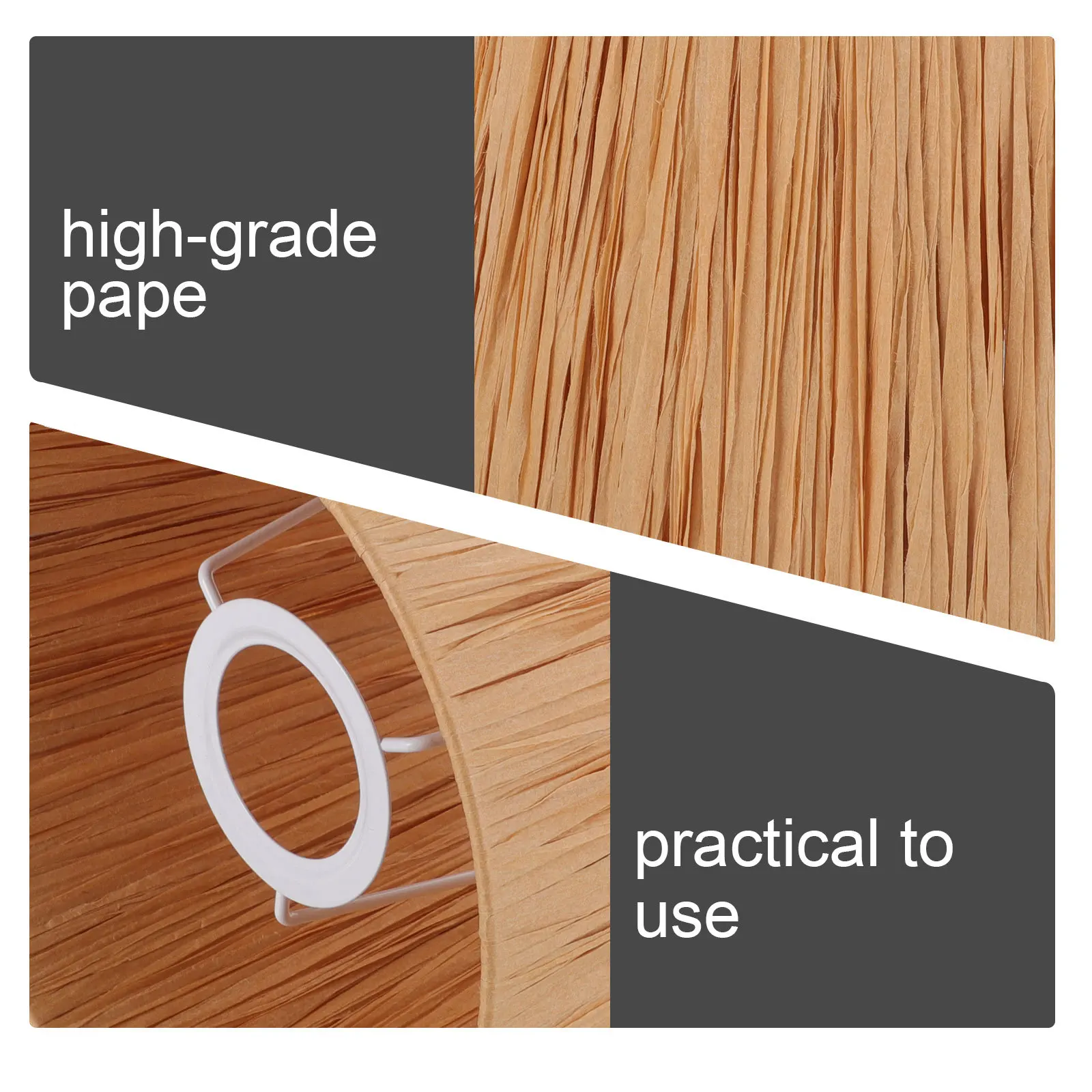 

Replacement Lampshade for Table Lamp Floor Desk - Rustic Pleated Paper Lamp Shade, Non-Dazzling Eye-Friendly Decorative Light