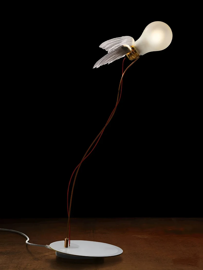 German Lucellino Vintage French Feather Copper Table Lamps