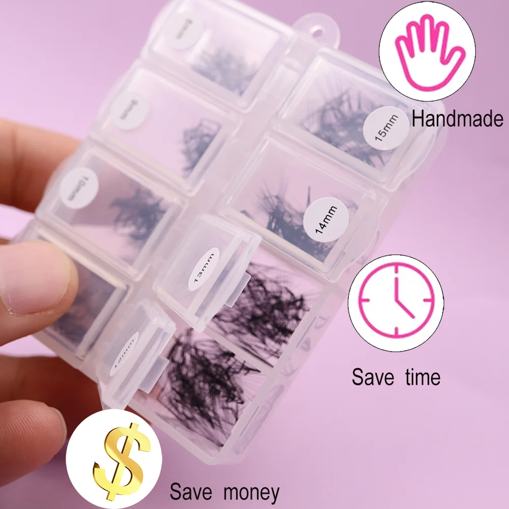 Ruthkey 500 Fans مدبب قاعدة مزيج فضفاض لاش 6D 8D حاد رقيقة متوسطة الحجم الروسية Promade الرموش الصناعية للمكياج الإناث #2