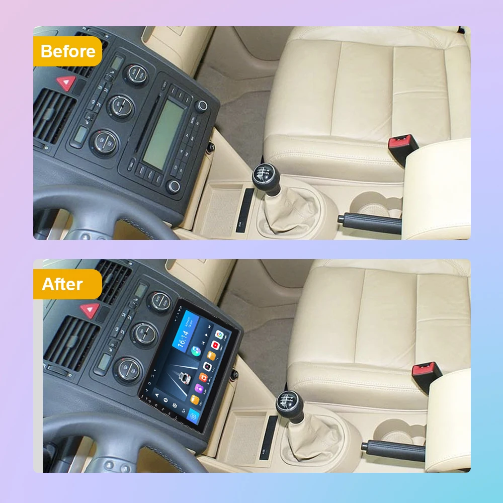 Car Radio For Volkswagen VW Touran 1 2003-2010 Multimedia Intelligent System Navigation GPS DSP Carplay Autoradio Black Silvery image 2
