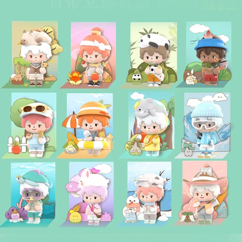 Whole Set 12 Box National Park Series Adventure Aggie Blind Box Surprise Box 12CM Aggie Action Figure Doll Toys Gifts For Kids