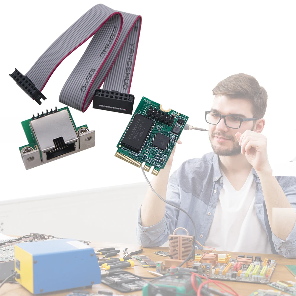 بطاقة شبكة 2.5G M.2 منفذ واحد RJ45 M.2 A+E إلى بطاقة جيجابت إيثرنت 10/100/1000 ميجابت في الثانية M.2 A+E بطاقة إيثرنت LAN