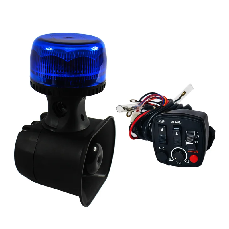 Two in one,8W Led Motorbike warning light+40W 3 warning sounds police siren speaker with control switch,microphone,waterproof