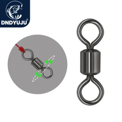 DNDYUJU 50pcs Bearing Swivel Fishing Connector Stainless Steel Carp Fishing Accessories Snap Fishhook Lure Solid Ring Tackle