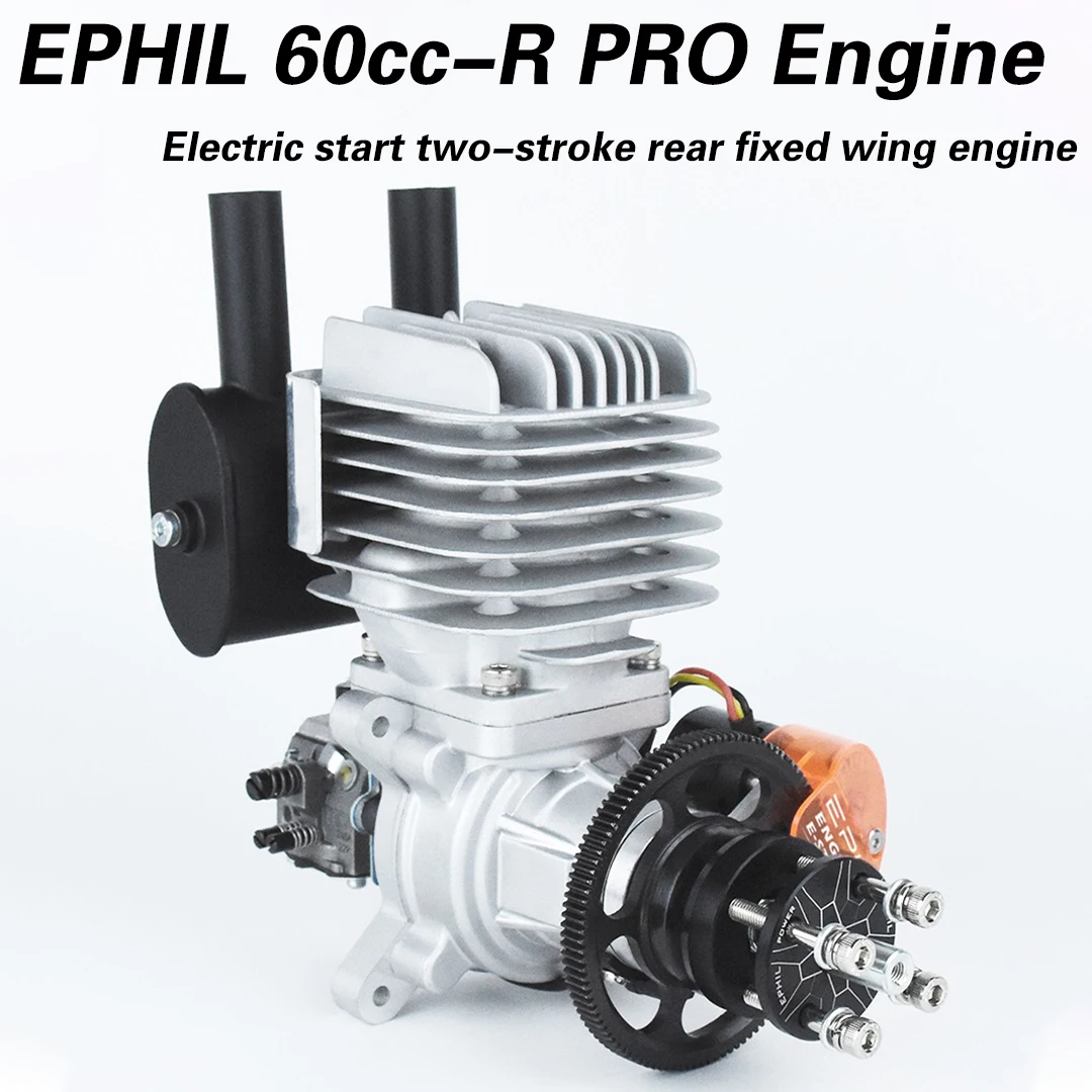 EPHIL 60cc-R PRO Model Airplane Gasoline Engine With Electric Start, Two-Stroke Rear Fixed Wing Engine