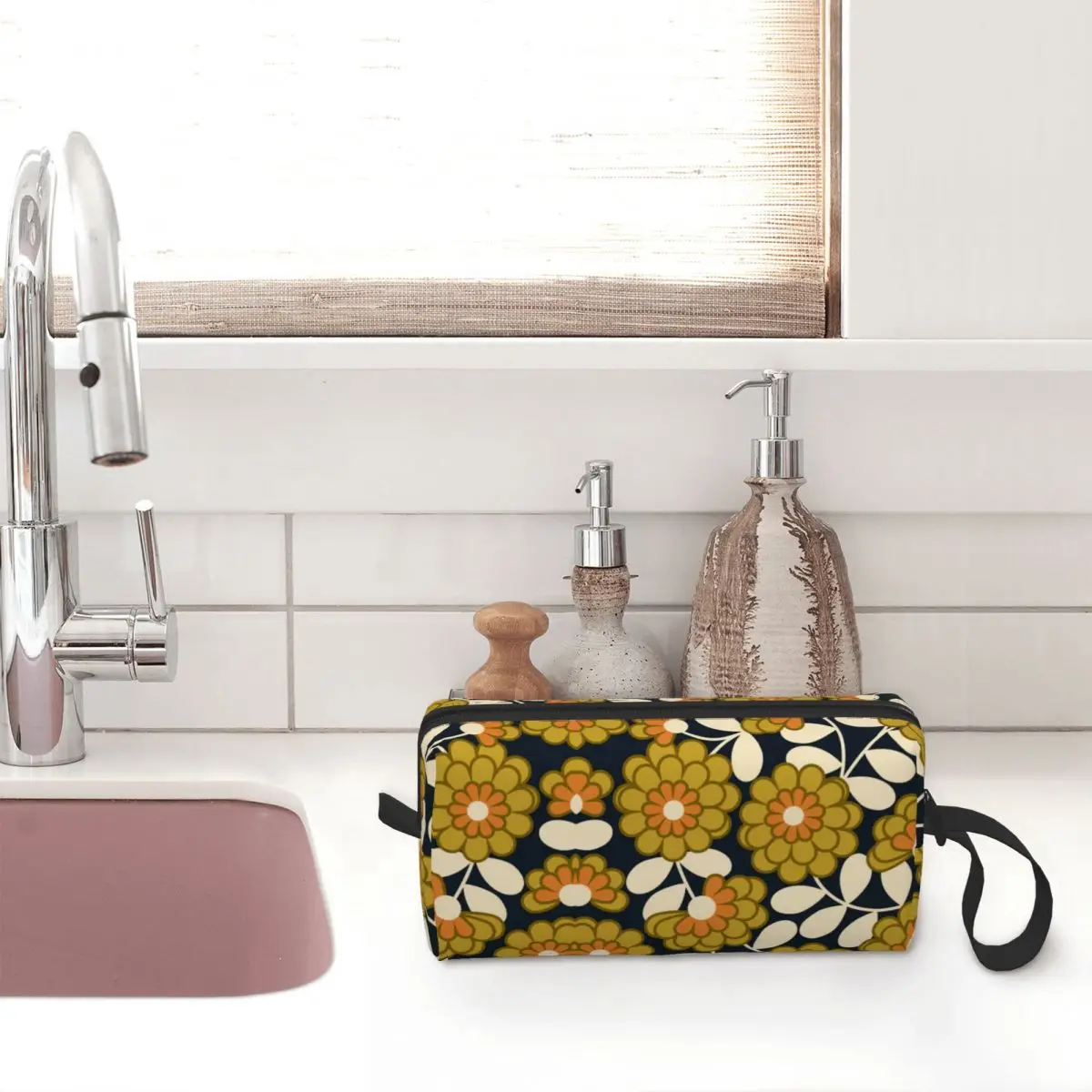 Custom Cute Home Orla Kiely Travel Toiletry Bag for Women Cosmetic Makeup Bag Beauty Storage Bags Dopp Kit Case Box Gifts