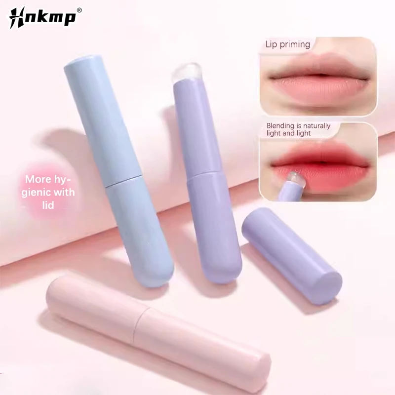 Silikon-Lippenpinsel mit Abdeckung, Lippenpinsel, abgewinkelte Concealer-Pinsel, Lippenbalsam, Lipgloss, runder Kopf, Make-up-Pinsel, Concealer-Pinsel