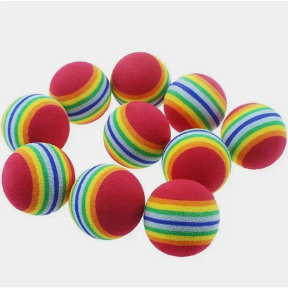 Pet Rainbow Ball Colorful Balls Cat Toy Balls EVA Foam Cotton Balls Pet Toy Balls Small Dog Supplies