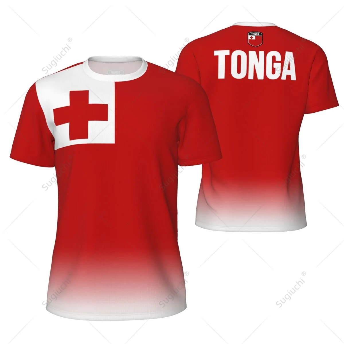 

Sports Mesh T-shirt Tonga Flag For Running Bike Soccer Tennis Football Fitness Tees 3D Printed Custom