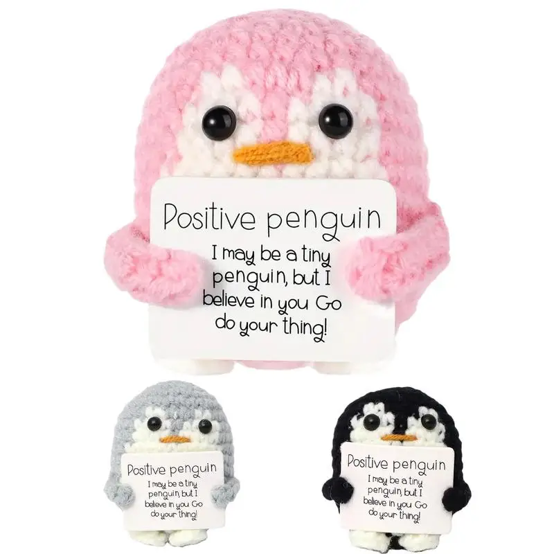 Handmade Positive Energy Penguin Cute knitted Crochet Doll Party Gift Home Room Decoration For Mothers Day Party