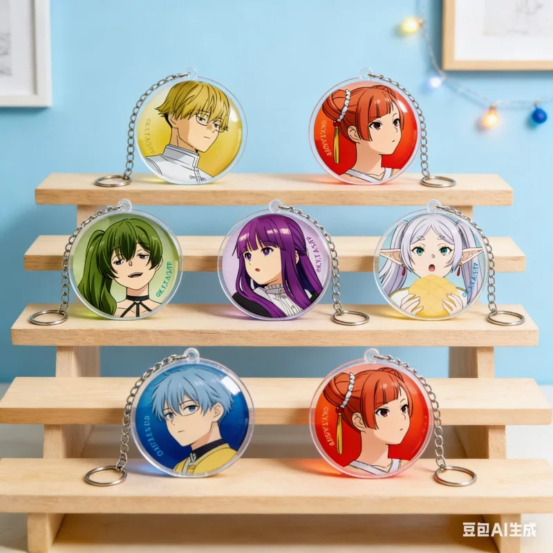 60MM Anime Frieren: Beyond Journey's End Acrylic Keychain Cosplay Pendant Bag Car Keychain Accessories Firend Gifts Collecting