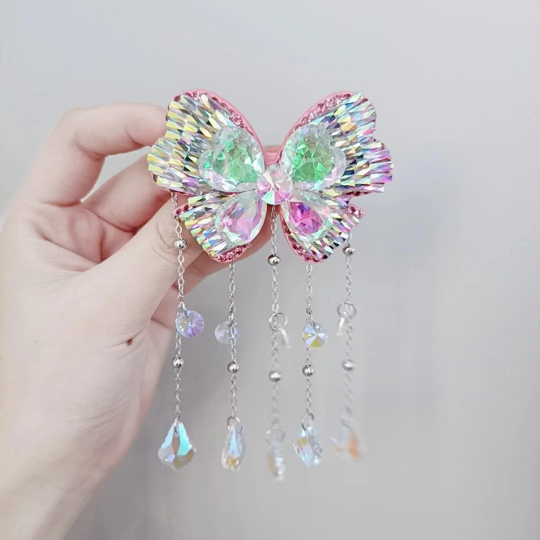 Antique hairpin headdress butterfly wings super fairy step forward tassel children hanfu deserve to act the role of crystal