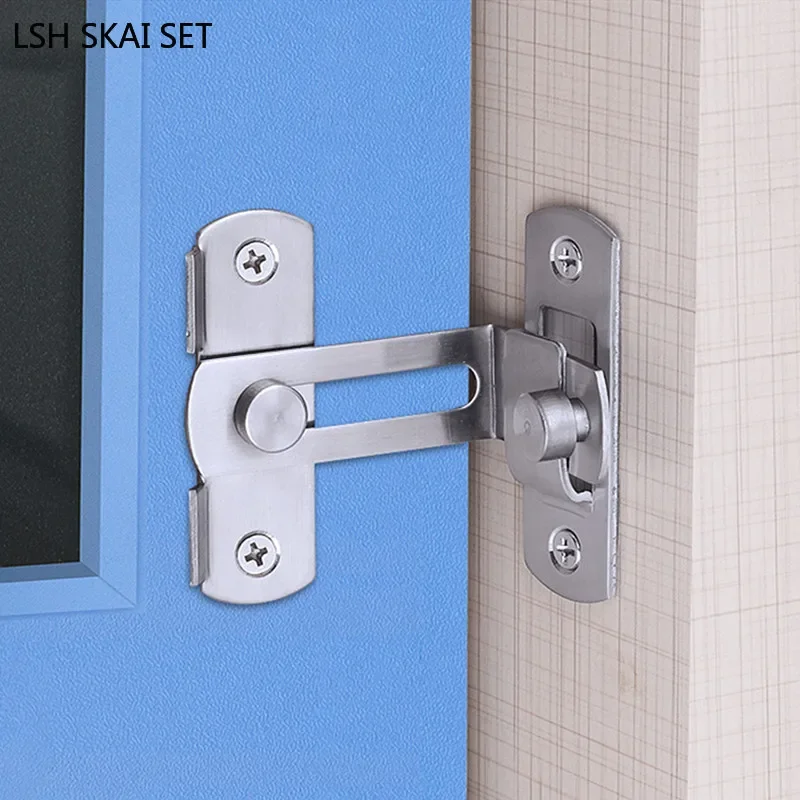 90/180 Degree Stainless Steel Door Hasp Sliding Window Latches Barn Door Locks Home Security Door Hardware Cabinet Latch