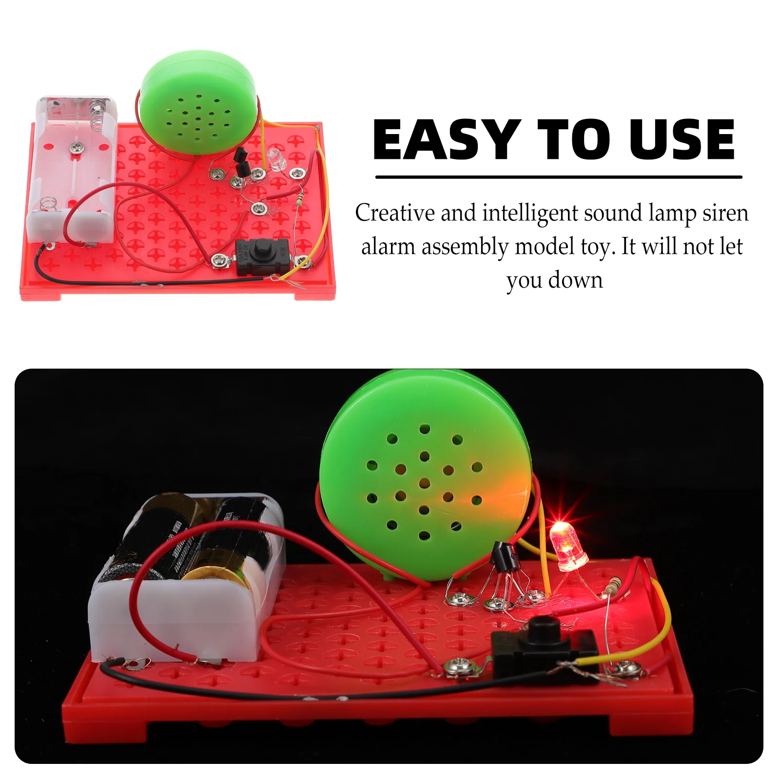 

1 Set Sound Light Alarm Creative Diy Handmade Scientific Experiment Premium Plastic Lamp Manual Assembly Fun