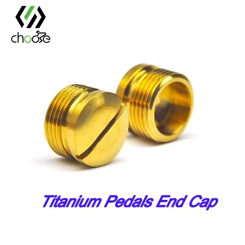 CNC 2Pcs Bicycle Pedal Cover Titamiun Repair Parts M14xP1.0 Cycling Bearing MTB Road Pedal End Cap