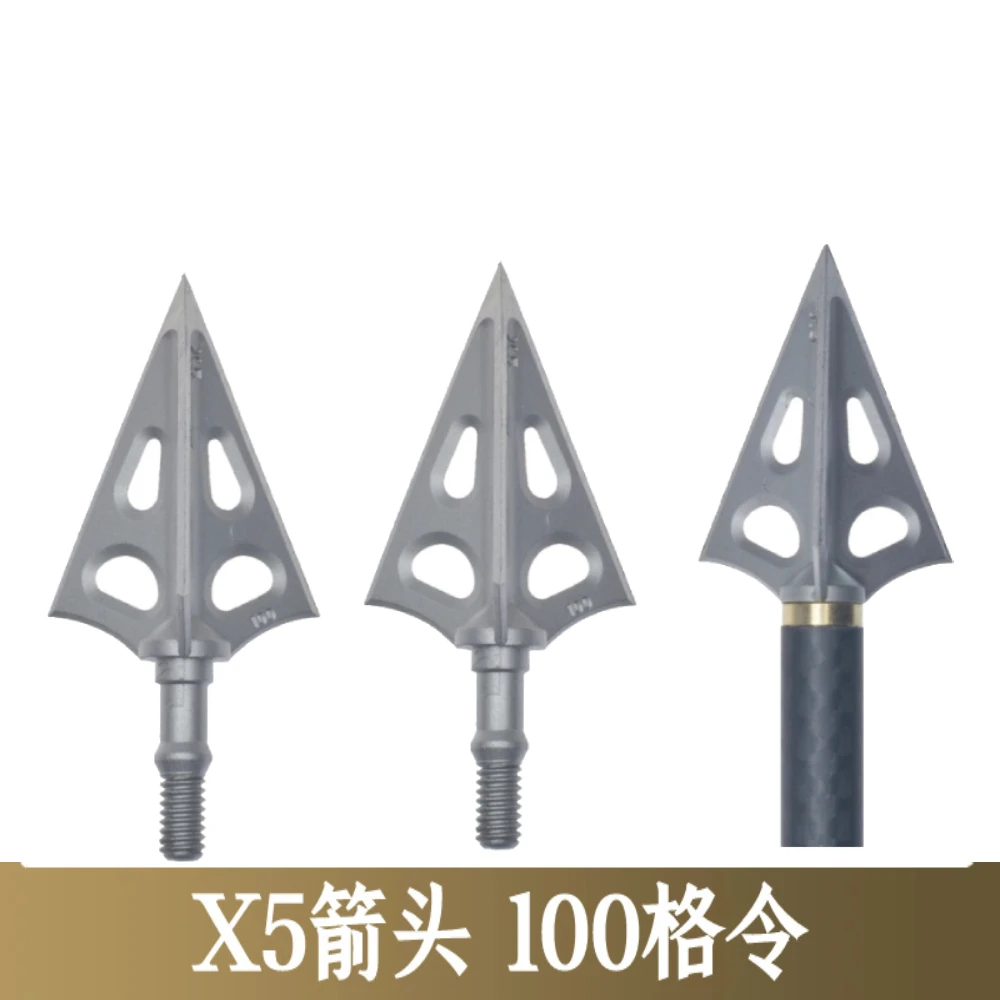 

6 шт. стрелы X5, 100 зерен, охотничьи стрелы из нержавеющей стали с резьбой, мишень, уличный лук, оборудование для стрельбы из лука