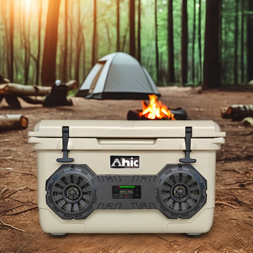 45L Portable Rotomolded Cooler Box Built-in Bluetooth Speaker for Outdoor Use Great for Food Cans Drinks Music Ice Chest Pro view 5