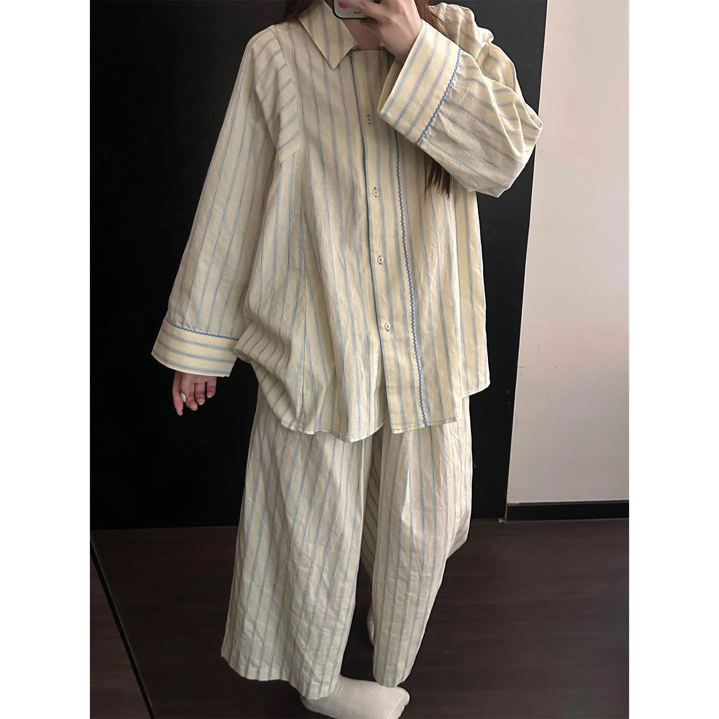 

Комплект пижам из марли, женский пижамный комплект, теплые зимние пижамы для женщин, модная домашняя одежда, милый и мягкий пижамный комплект