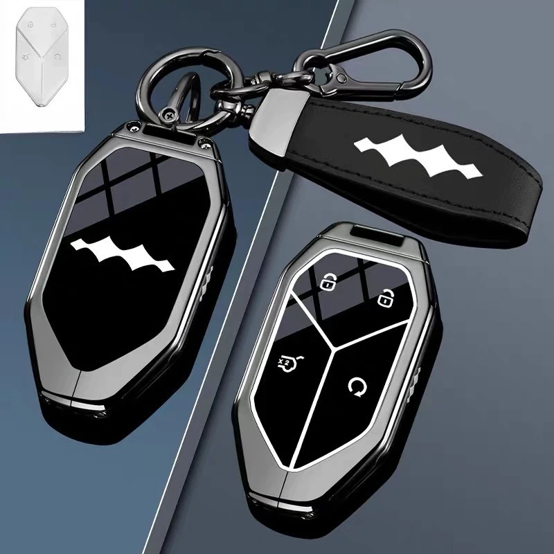 Zinc Alloy Car Key Case Cover Bag Shell Protector Fob Holder for BYD Fangchengbao Bao 5 Bao 8 Titanium 7 Titanium 3 Accessories