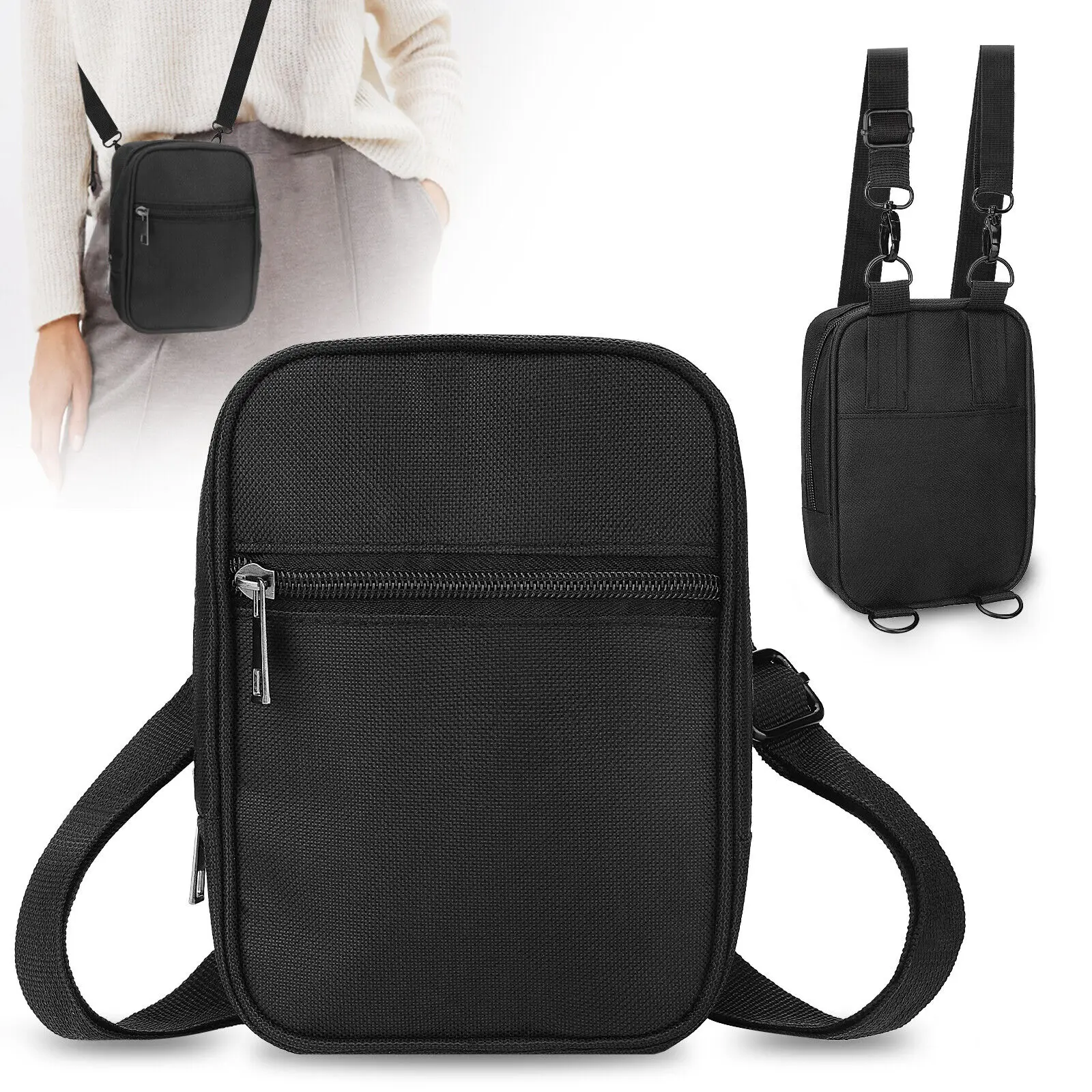 

2024 Oxford Crossbody Bags Shoulder Bag Men Woman Mini Black Mobile Phone Bag Waist Pack Man Bag Handbag bolso de mano