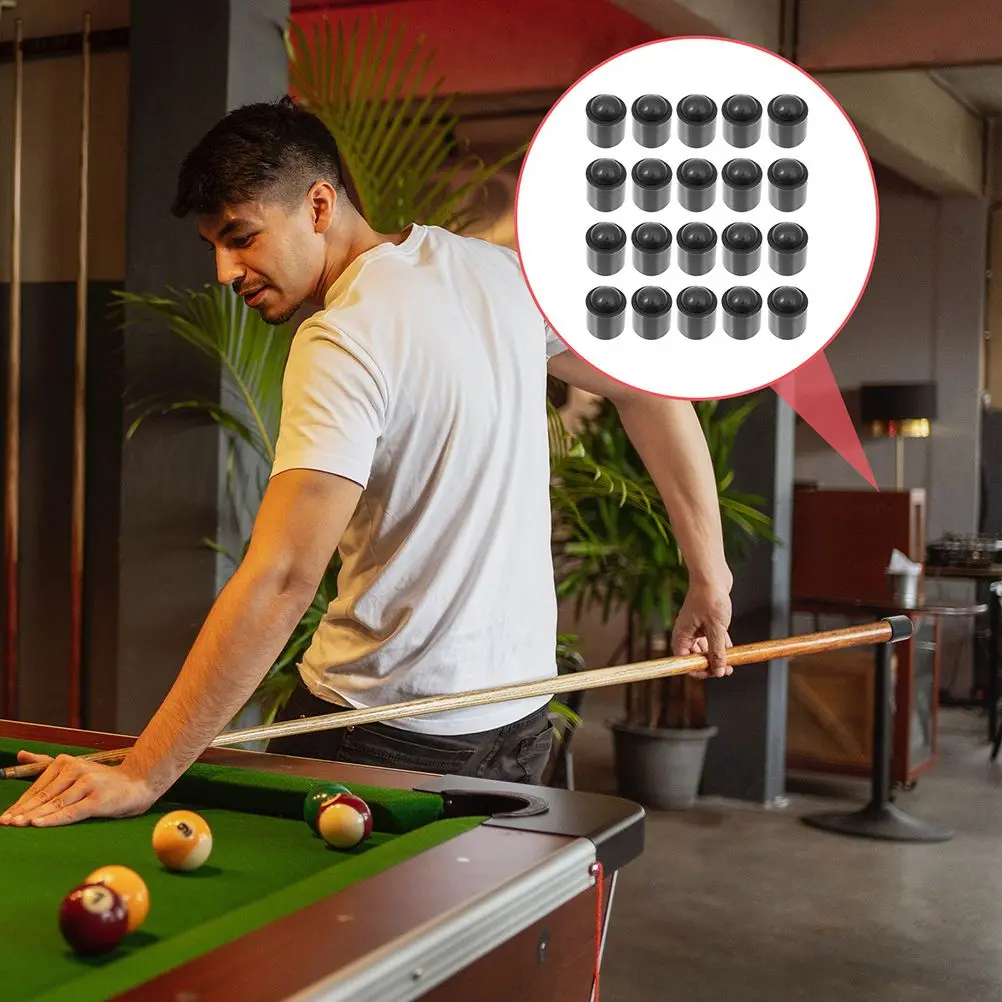 

50pcs Black End Protectors Durable Rubber Material Pool Billiards Snooker Protecting Parts Covers Accessories