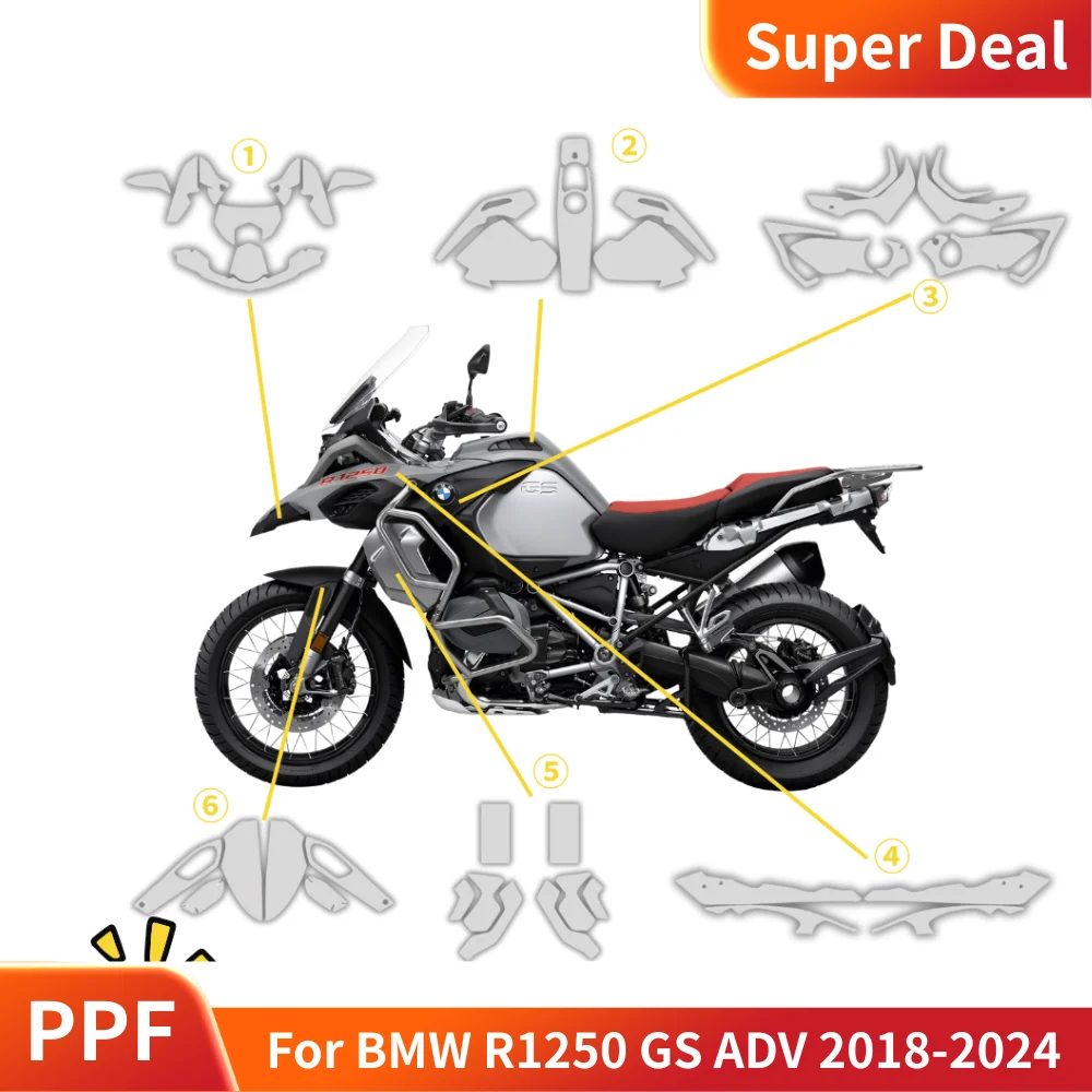 

For BMW R1250 GS Adventure PPF Kit TPU Paint Protection Film Motorcycle Scratch Protection Sticker Fit 2018-2024 r1250 gs adv